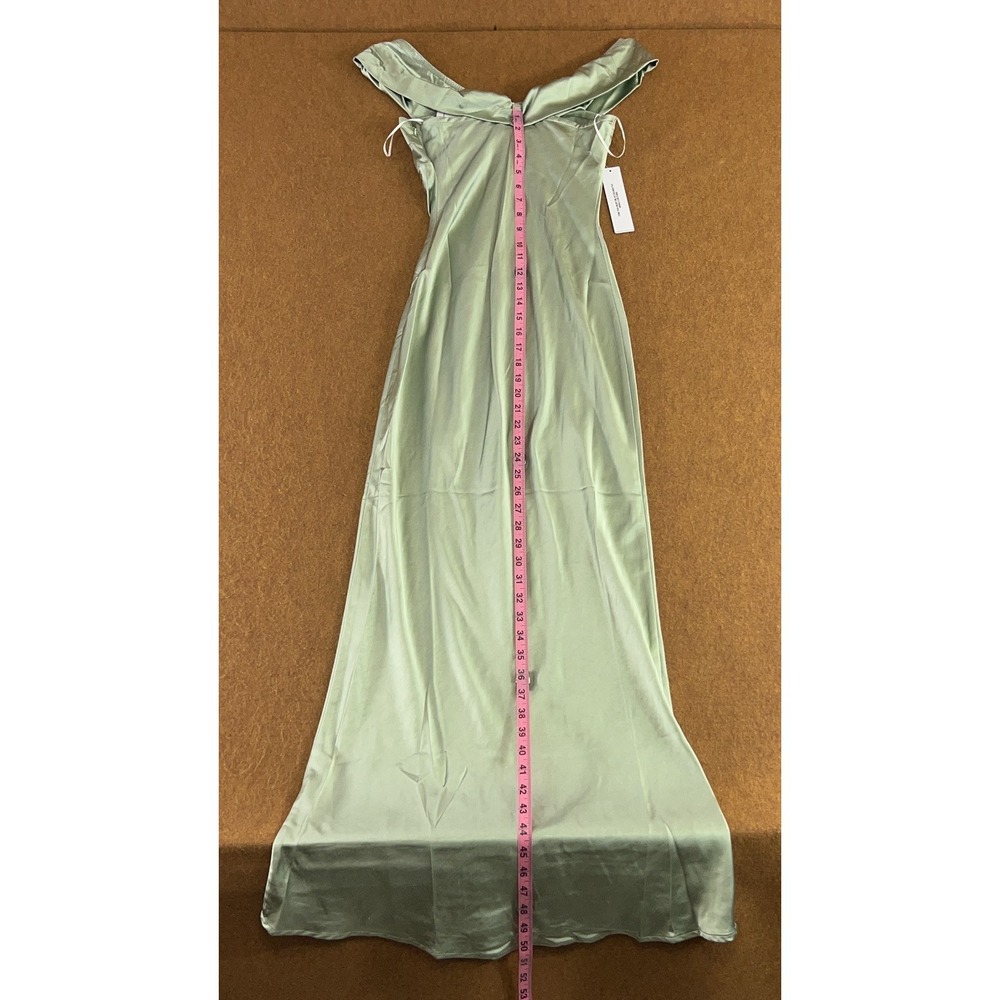 Princess Polly Womens 4 Sage Green Off The Shoulder Lined Sadee Maxi Dress NWT - Picture 13 of 15